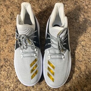 Adidas Gray and Gold Dame 3 shoes. Mens size 11.